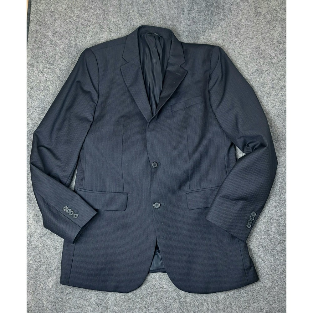 Banana Republic Blazer Mens 42Long Navy blue 100% Wool 2 Button classic fit